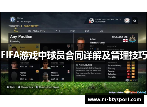FIFA游戏中球员合同详解及管理技巧